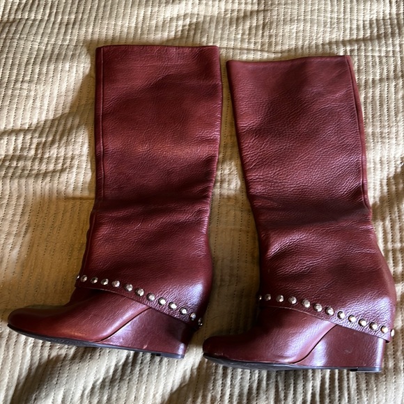 BCBG Shoes - BCBG Brown Ankle Boots with Silver Accents